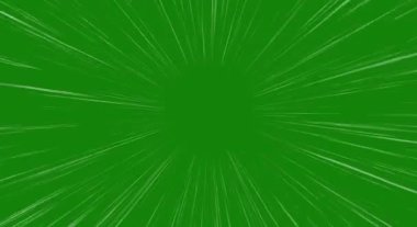 Beyaz hız çizgileri yeşil ekranda izole edildi. Manga, alfa kanallı çizgi roman tarzı hız hatları. Hızlı hareket, anime süper hız görselleştirme, manga çizgi roman animasyonu