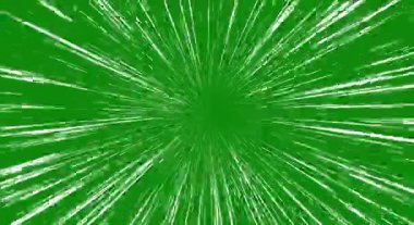 Beyaz hız çizgileri yeşil ekranda izole edildi. Manga, alfa kanallı çizgi roman tarzı hız hatları. Hızlı hareket, anime süper hız görselleştirme, manga çizgi roman animasyonu