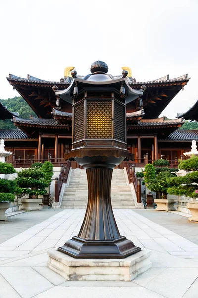 Bronze Lamp Wisdom Enclosed Courtyard Chi Lin Nunnery Nan Lian — Stock Photo, Image