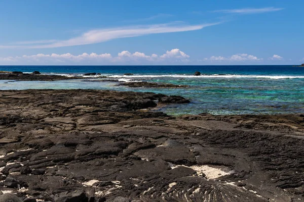 View Blue Pacific Ocean Puuhonua Honaunau Historical Park Big Island — Stock Photo, Image