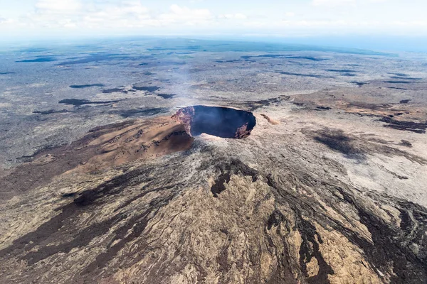Воздушный Вид Вулканического Конуса Puu Ooo Большом Острове Гавайев Кратера — стоковое фото