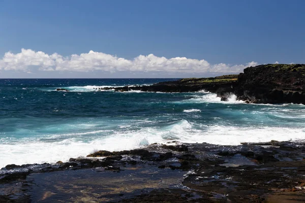 Shoreline Big Island Hawaii South Point Deep Blue Pacific Ocean — Stock Photo, Image