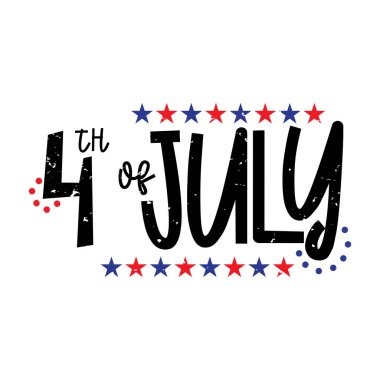 4 Temmuz Harf Vektör Tasarımı.