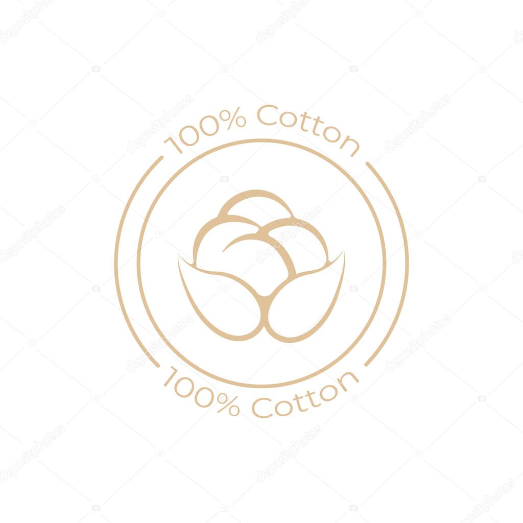 100% Cotton Icon Vector Design.
