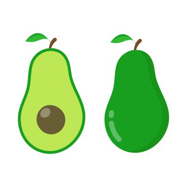 Avokado Simgesi Vektör Tasarımı.