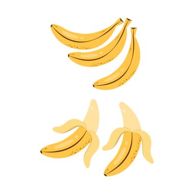 Muz Simgesi Set Vektör Tasarımı.