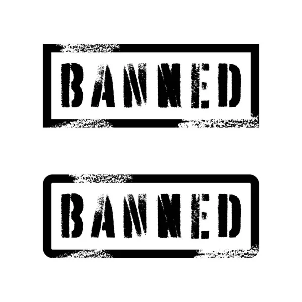 Yasaklanmış Lastik Damga Ayarlı Vektör Tasarımı. 