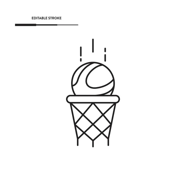 Basketbol Hoop ve Basketbol Topu Simgesi Vektör Tasarımı.