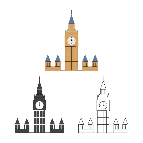 Big Ben Simge Set Vektör Tasarımı.