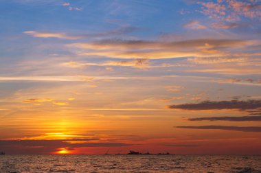 deniz günbatımı, denizin dalgaları sunrise