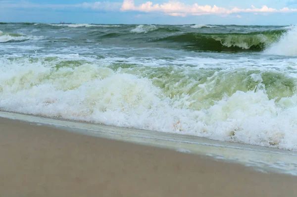 sea wave, storm on the ocean, wave coming ashore