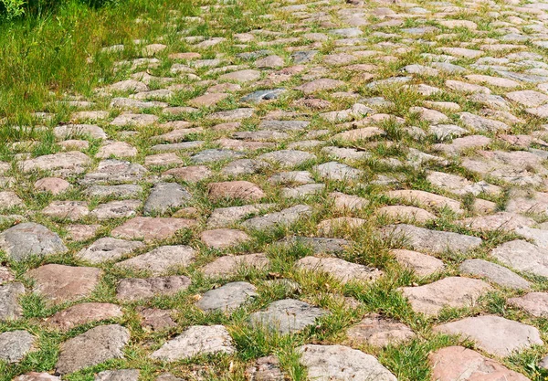 Stary Niemiecki Brukowiec Road Brukowanej Drogi Brukowane — Zdjęcie stockowe