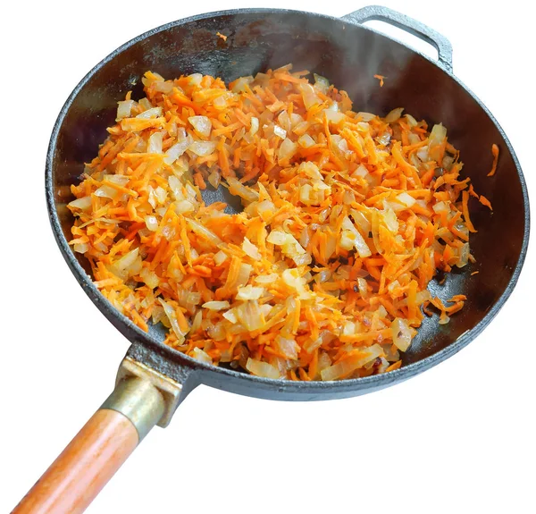 Roasting Onions Carrots Cook Roast Soup — Stock Photo, Image