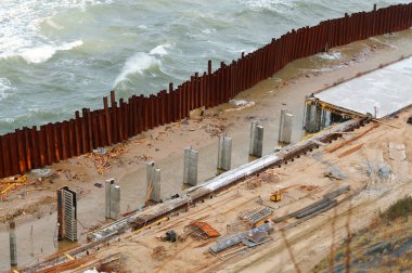 Denizi, Baltık Denizi deniz kıyısında bir mesire inşaatı bir koruyucu Yapı İnşaatı