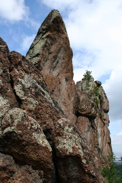 Parc National Des Piliers Krasnoïarsk Rocher Mur Chinois — Photo