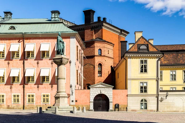 Edificios Históricos Stenbock Palacios Con Cielo Azul Fondo Estocolmo Suecia — Foto de Stock
