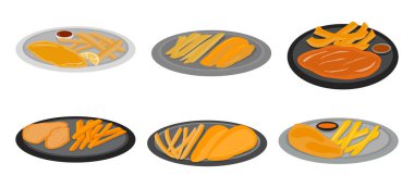 Balık ve patates kızartması İngiliz yemeği.