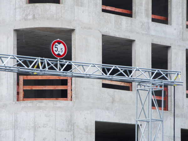 Shell made of concrete with traffic sign