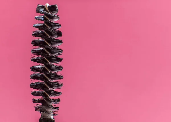 Black Mascara Brushes Isolated Pink — Stock Photo, Image