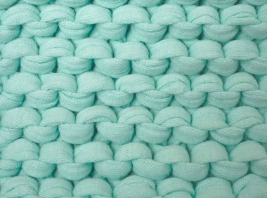  Kalın pamuk ipliği turkuaz renkli örme ekose 