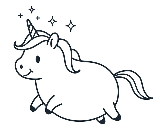 Cute fat unicorn simple doodle cartoon character vector illustra - Stock  Image - Everypixel