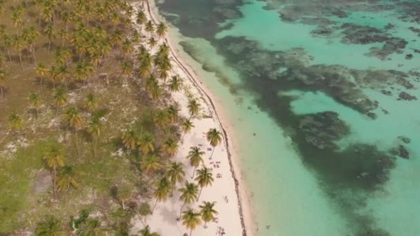 カリブ海の空のビーチのHDドローン映像 — ストック動画