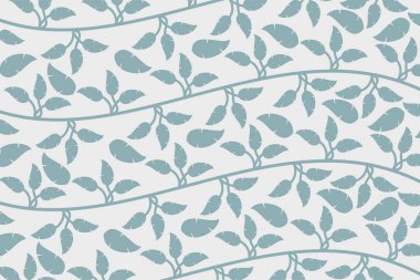 Vektörsüz soyut dalgalı yumuşak yeşil yaprak desenli arkaplan tasarımı