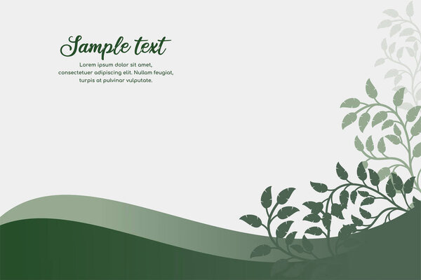 Дизайн векторной иллюстрации зеленого листа. Естественный фон с местом для текста