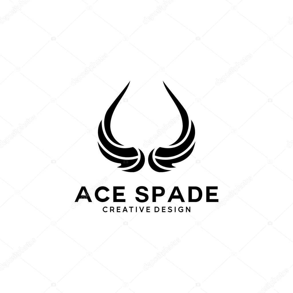 Ace of spades logo design with creative wing concept