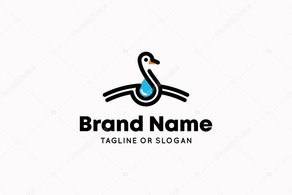 S letter logo design with the concept of a bird or swan spreading its wings in the shape of a hanger