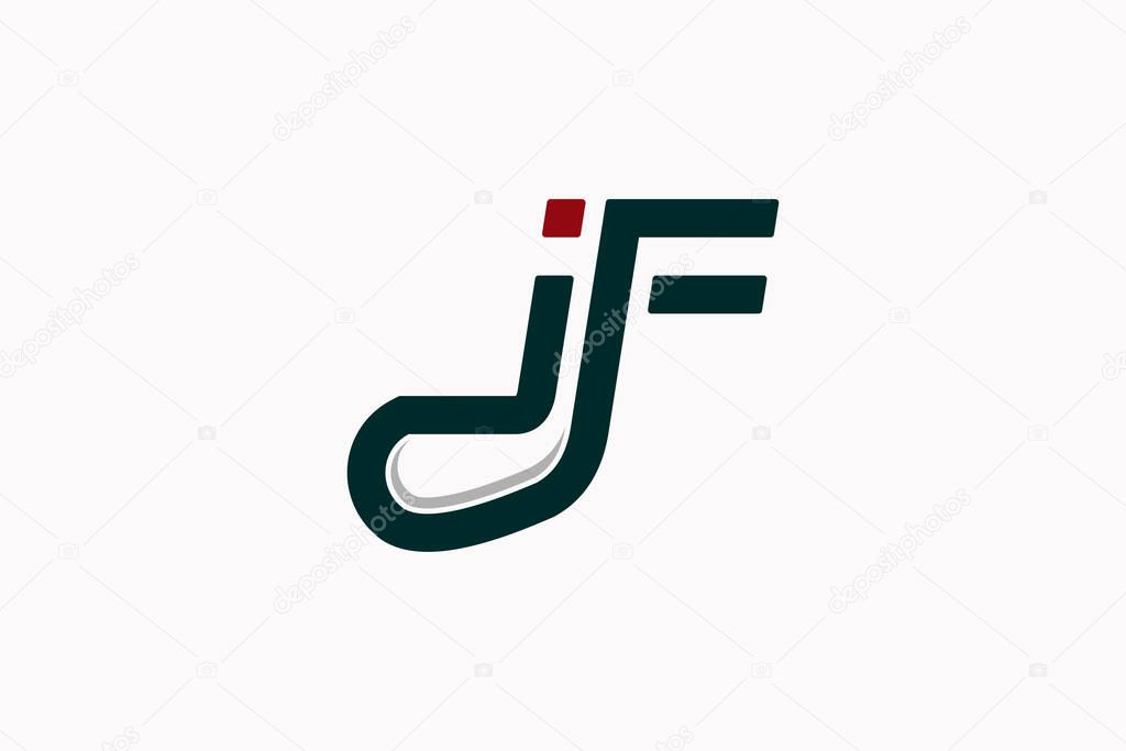 JF letter logo design with simple modern golf club symbol