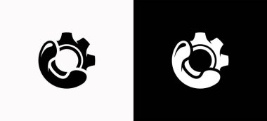 Dişli simgesi olan telefon logosu