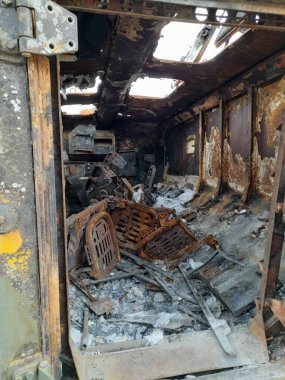 War in Ukraine, tank after shelling