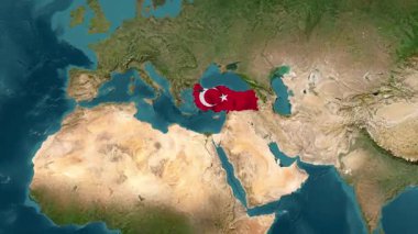 Dalgalı bayraklı Türkiye haritası