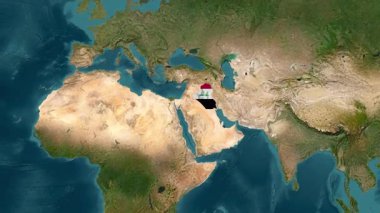 Irak bayrağını sallayan harita