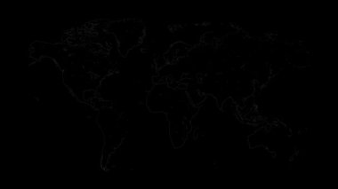 Karanlık bir arka planda dünyanın haritası