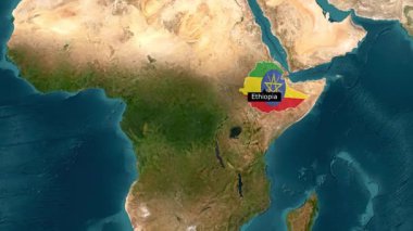 Etiyopya bayraklı yeni harita