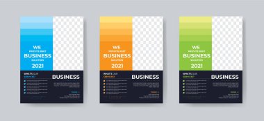 Business Flyer Template design 3 color layout concept
