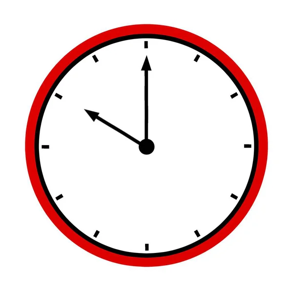 Saat illüstrasyonuna göre saat 10 'da kırmızı çerçeveli. Beyaz arka planda izole edilmiş. Zaman, zaman, teslim tarihi ve dakiklik kavramları için minimalist tasarım.