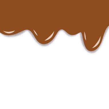 Beyaz arka planda tatlı erimiş çikolata çizimi. Tatlı tasarımı, şekerleme, şeker ve yemek şablonu için mükemmel..