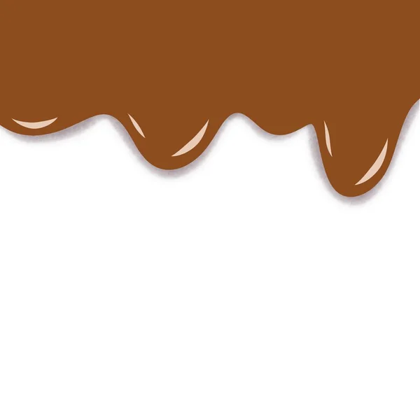 Beyaz arka planda tatlı erimiş çikolata çizimi. Tatlı tasarımı, şekerleme, şeker ve yemek şablonu için mükemmel..