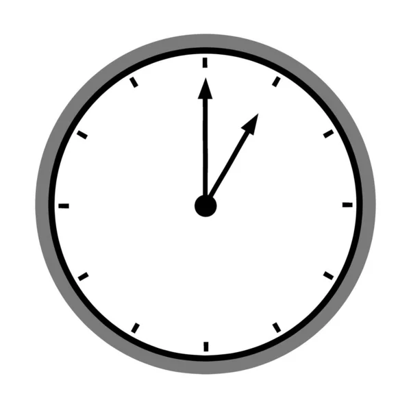 Saat çizelgesi gri çerçeveli bir oktanlı zamanı gösteriyor. Beyaz arka planda izole edilmiş. Zaman, zaman, teslim tarihi ve dakiklik kavramları için minimalist tasarım.