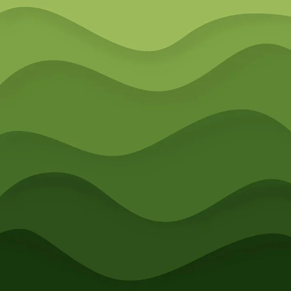 Pürüzsüz katmanlı kıvrımlı soyut yeşil eğimli dalga arkaplanı. Modern tasarım, duvar kağıdı, şablon ve dijital sanat için mükemmel..