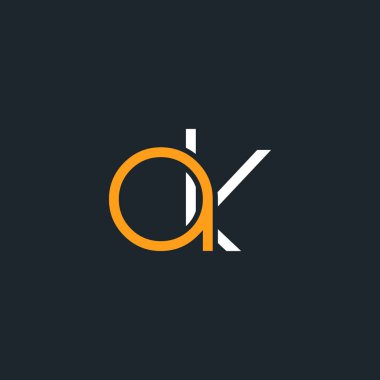 bir ve k logo tasarım kartvizit şablonu. Vektör çizim