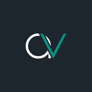 bir ve v logo tasarım kartvizit şablonu. Vektör çizim