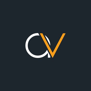 bir ve v logo tasarım kartvizit şablonu. Vektör çizim