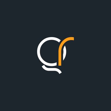 q ve r logo tasarım kartvizit şablonu. Vektör çizim