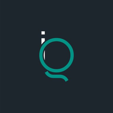 i ve q logo tasarım kartvizit şablonu. Vektör çizim