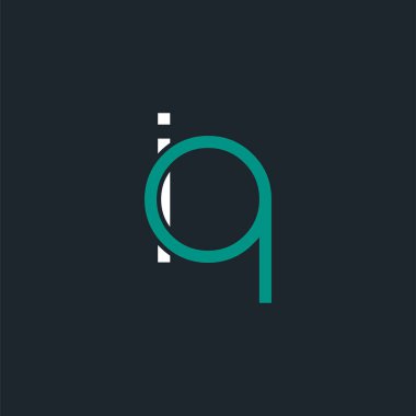 i ve q logo tasarım kartvizit şablonu. Vektör çizim
