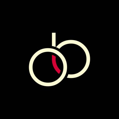 o ve b harfleri logo tasarımı kartvizit, vektör çizim için